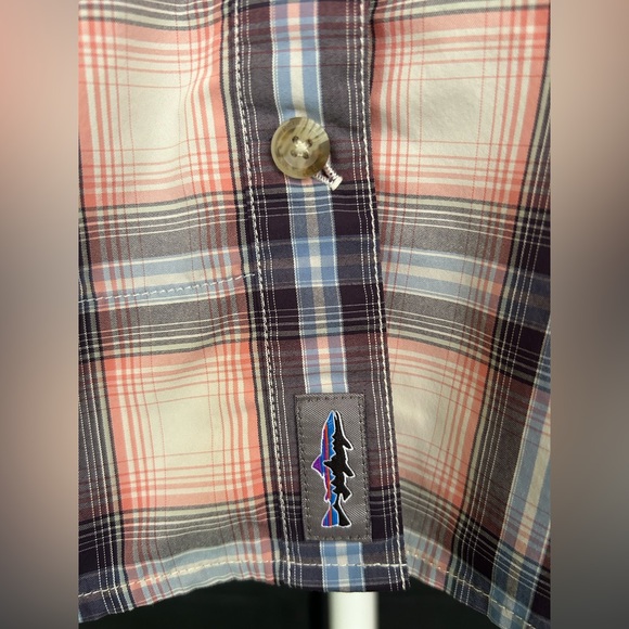 **PATAGONIA** Women’s Pink/Blue Plaid Button-Up Shirt - Picture 5 of 6